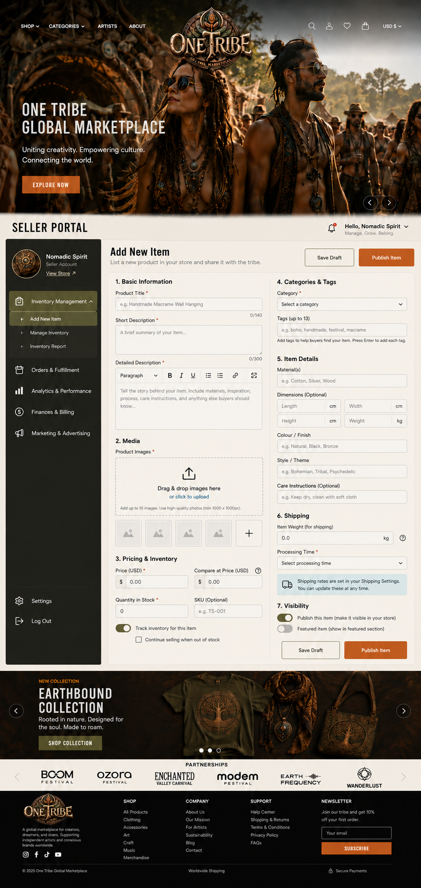 Preview of the Add New Item page